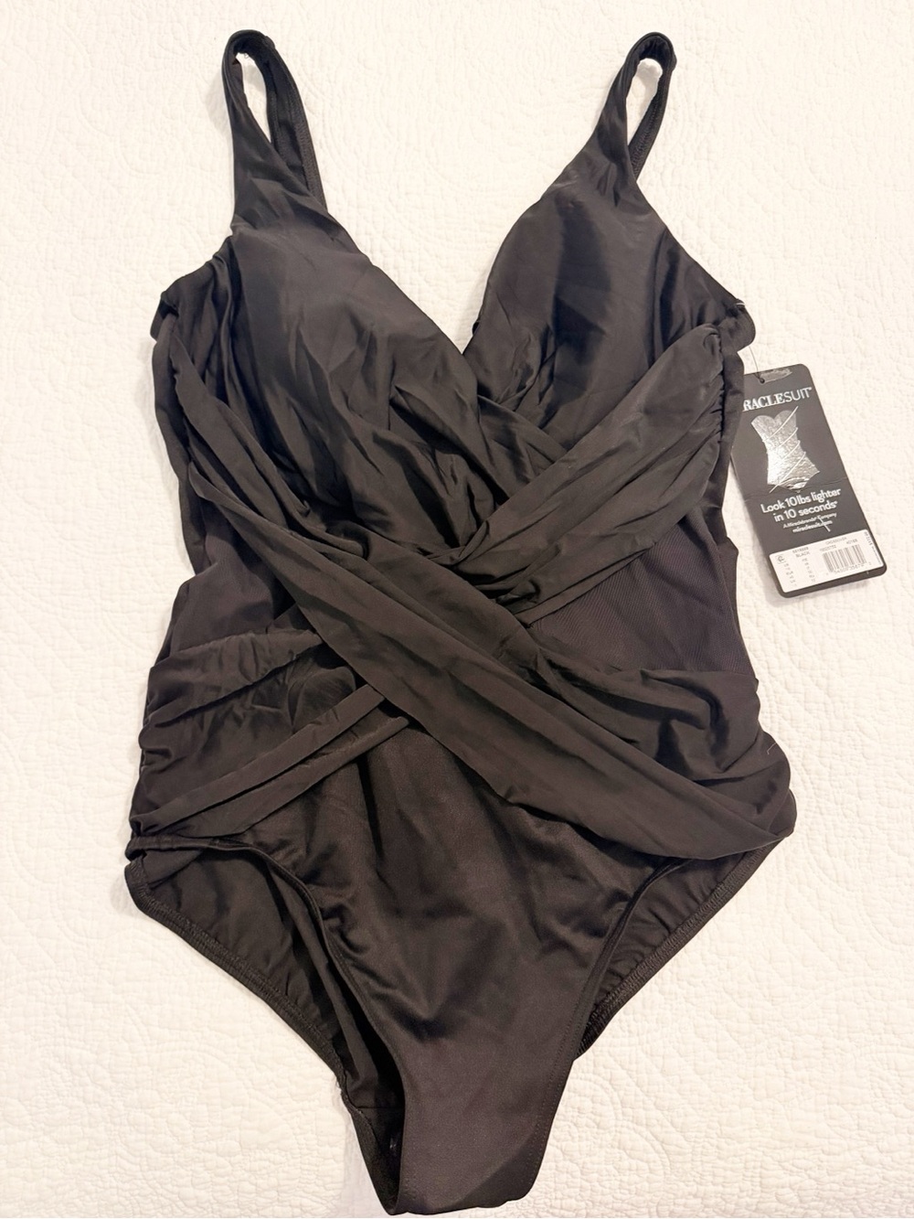 NEW Miraclesuit Plus Size Illusionist Crossover One-Piece Swimsuit Size 16 - Picture 2 of 8